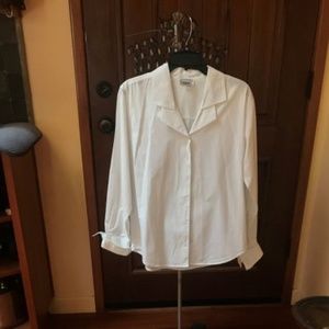 Women's button down White collar shirt